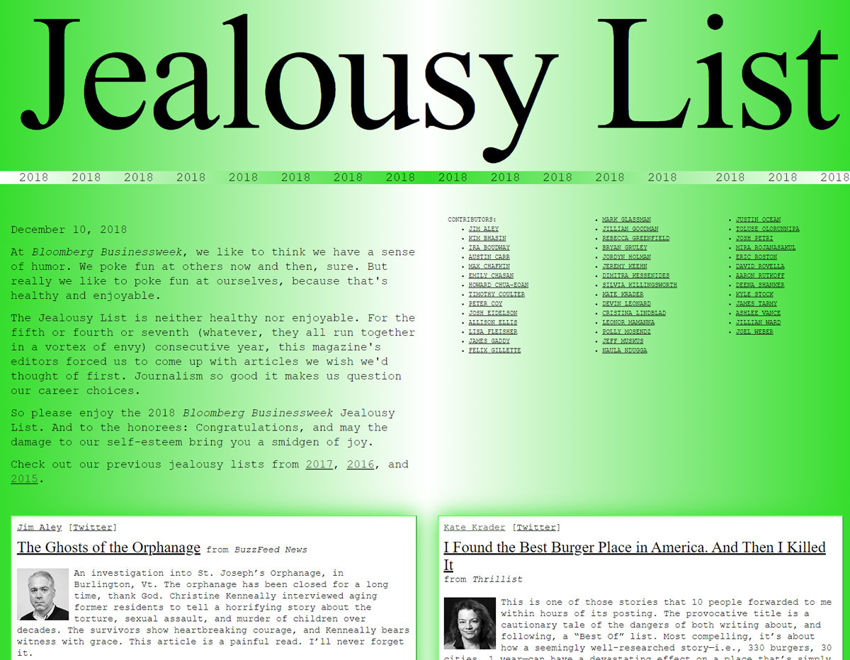 jealousy list