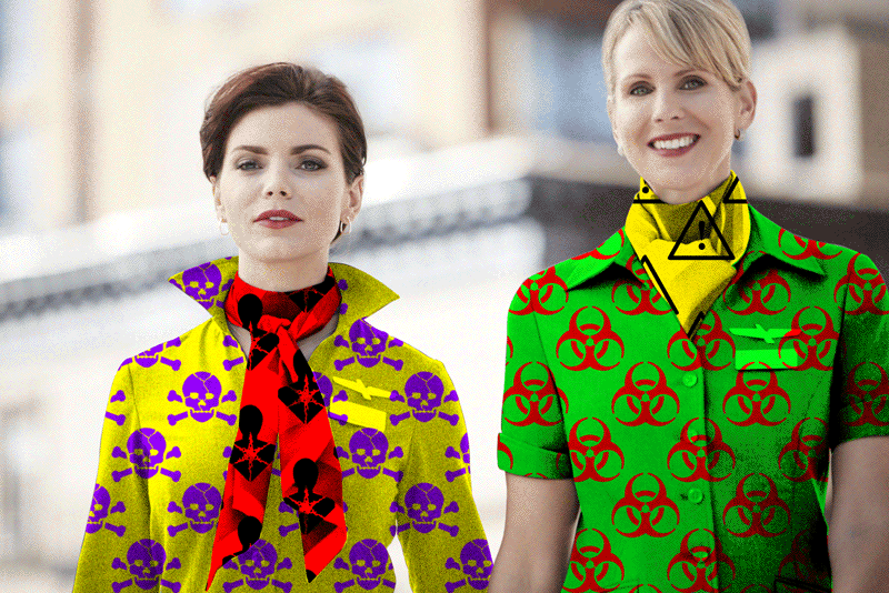 Toxic airline uniforms gif