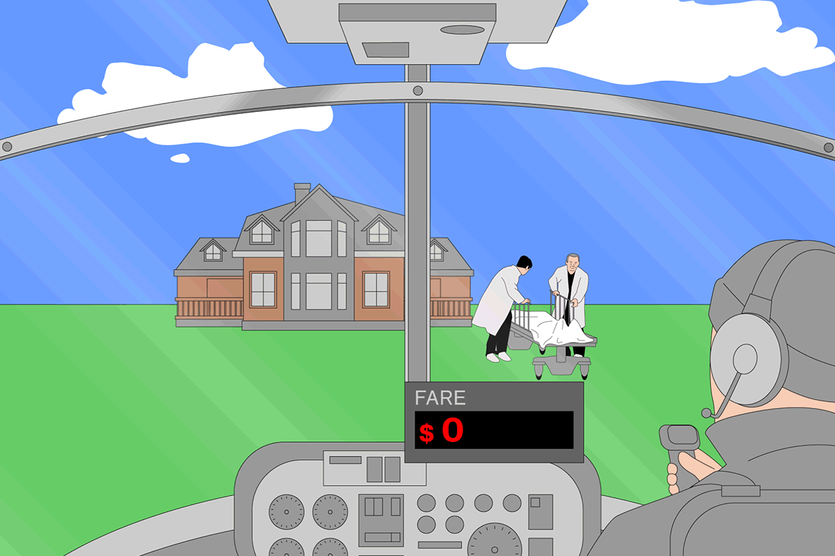 Air ambulance bills illustrations